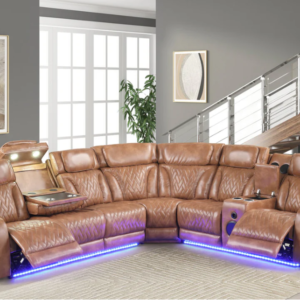 KH-Barcelona Brown Power Reclining Sectional