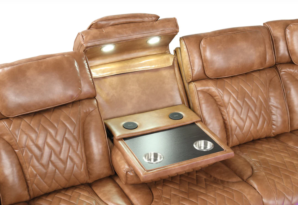 KH-Barcelona Brown Power Reclining Sectional - Imagen 2