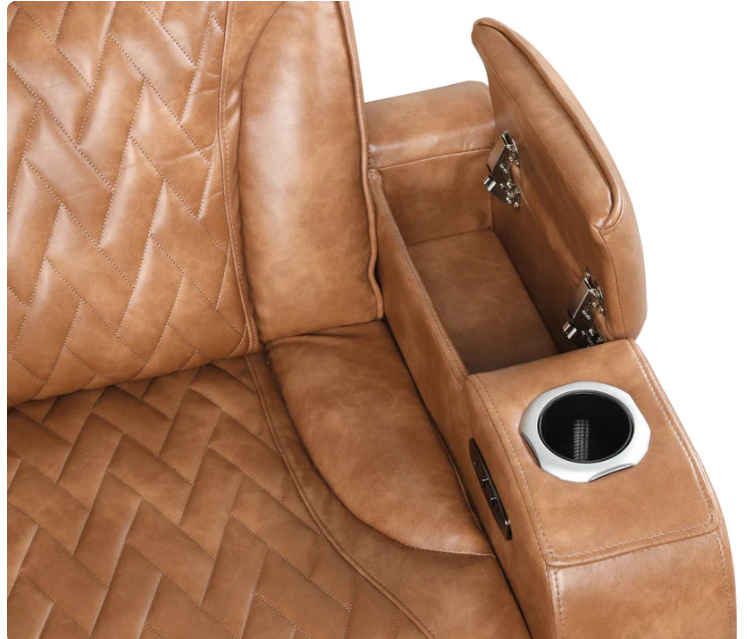 KH-Barcelona Brown Power Reclining Sectional - Imagen 3