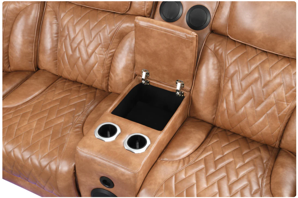 KH-Barcelona Brown Power Reclining Sectional - Imagen 4