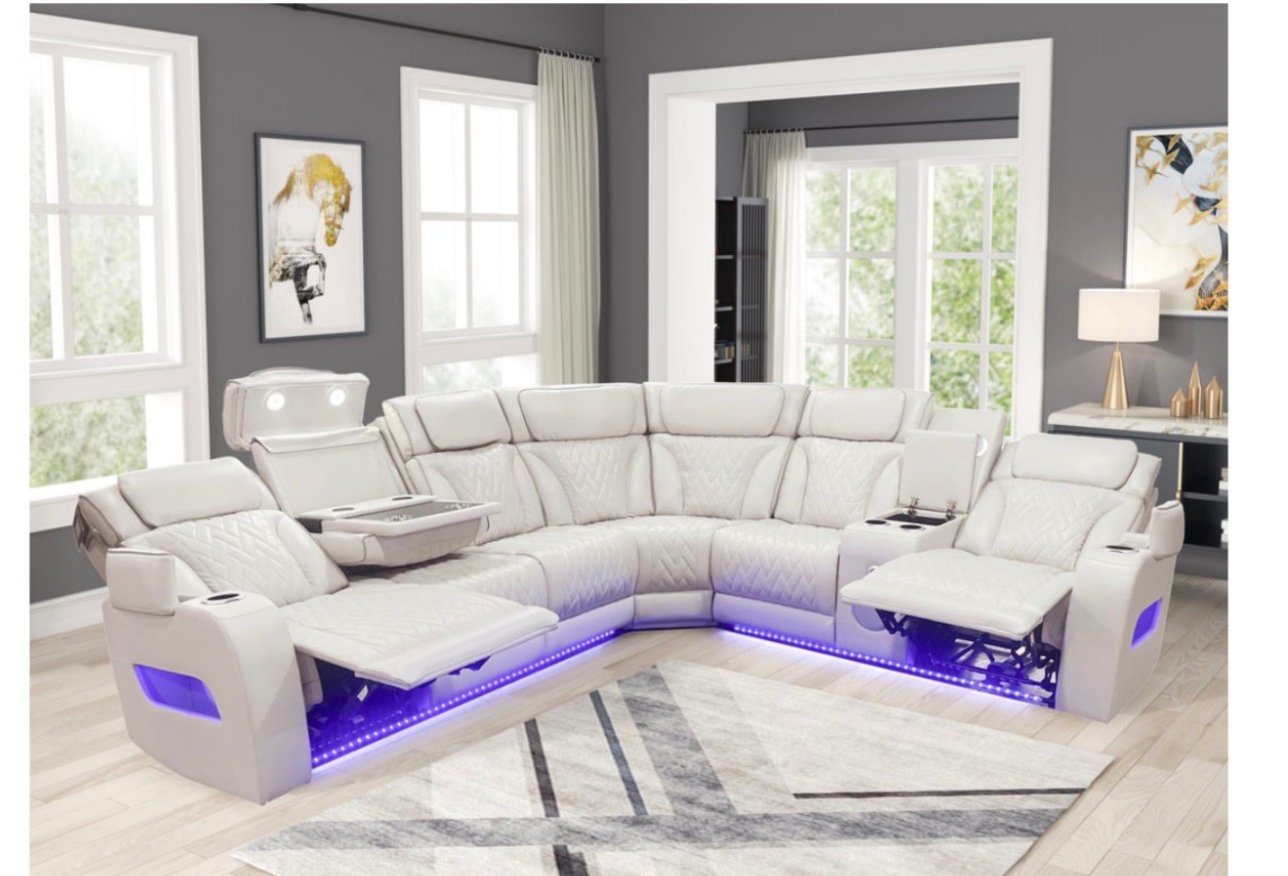 KH-Barcelona Brown Power Reclining Sectional - Imagen 6