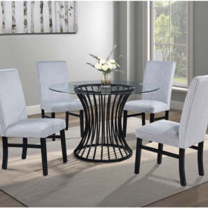 KE-2202-5P/LG TRACY DINING GROUP LIGHT GREY