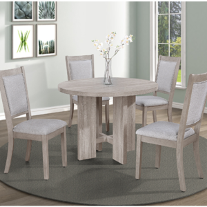 KE-2215DW-SET AMARA 5-PK RD DINING SET DRIFT WOOD