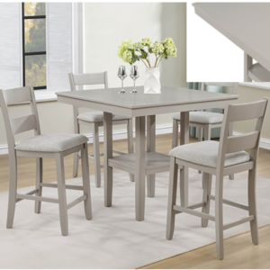 KE-2631SET-GRG LESTER 5-PK CTR HT TABLE SET GREIGE