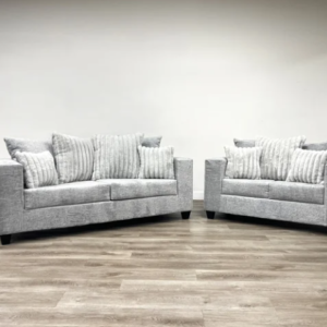 KH- 410-2PC-GRAY Sofa and Loveseat Set)