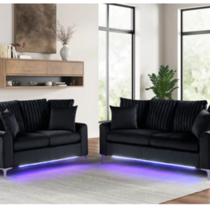 KH-Celina Black- 2PC Sofa & Loveseat Set