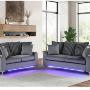KH-Celina Charcoal - 2PC Sofa & Loveseat Set