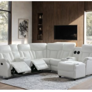 KH-Champion White Reclining Sectional