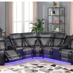 KH-IBIZA POWER/POWER Black Reclining Sectional