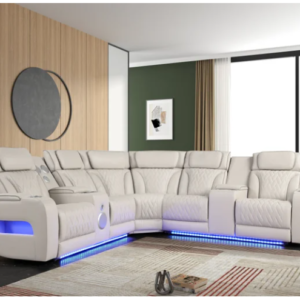 KH-Spain Sand Power Reclining Sectional (Power Headrests)